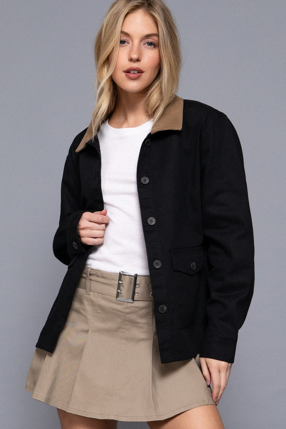 Hallie Barn Jacket-BLK