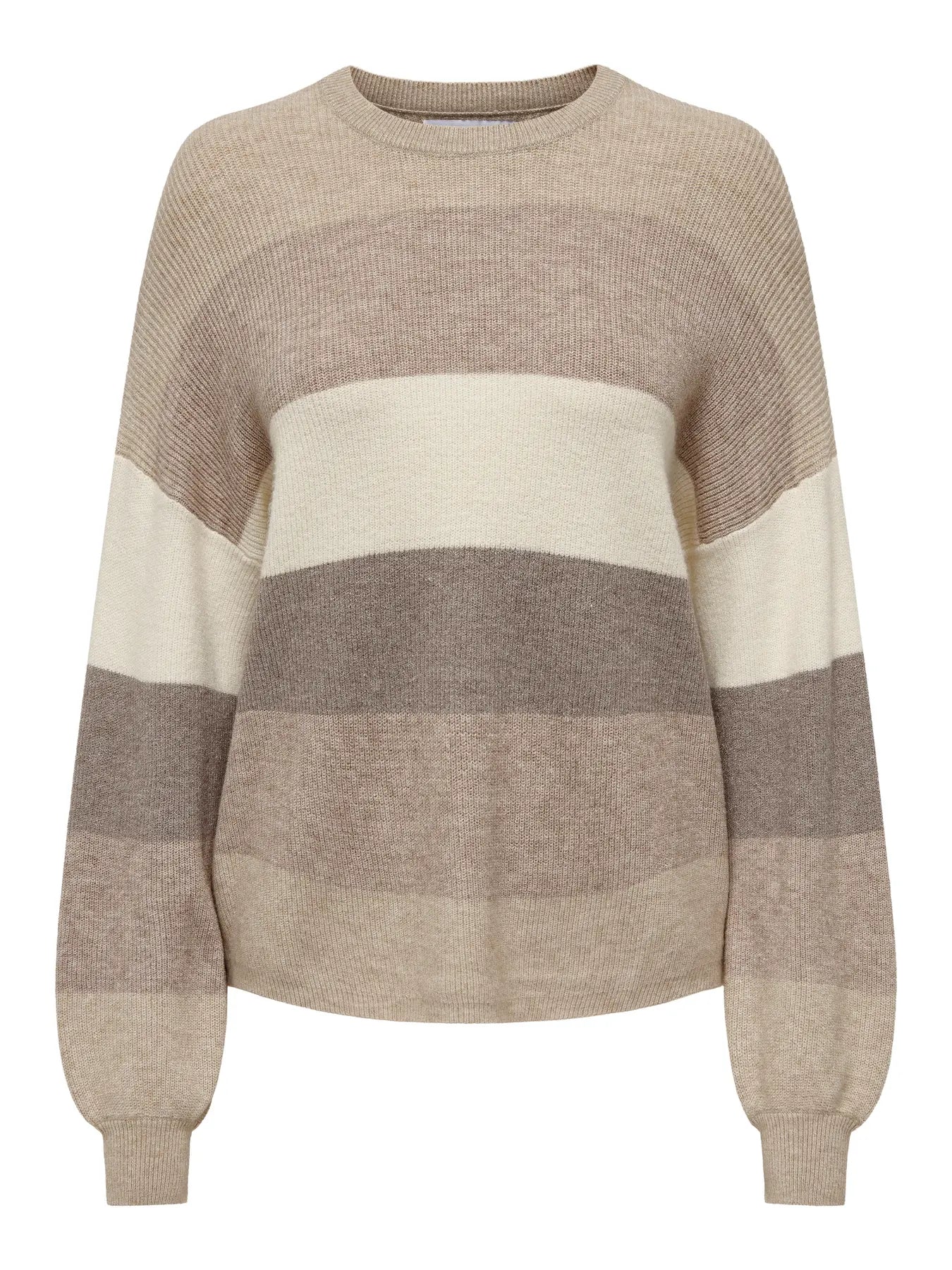 Atia Stripe Pullover-Beige-Only