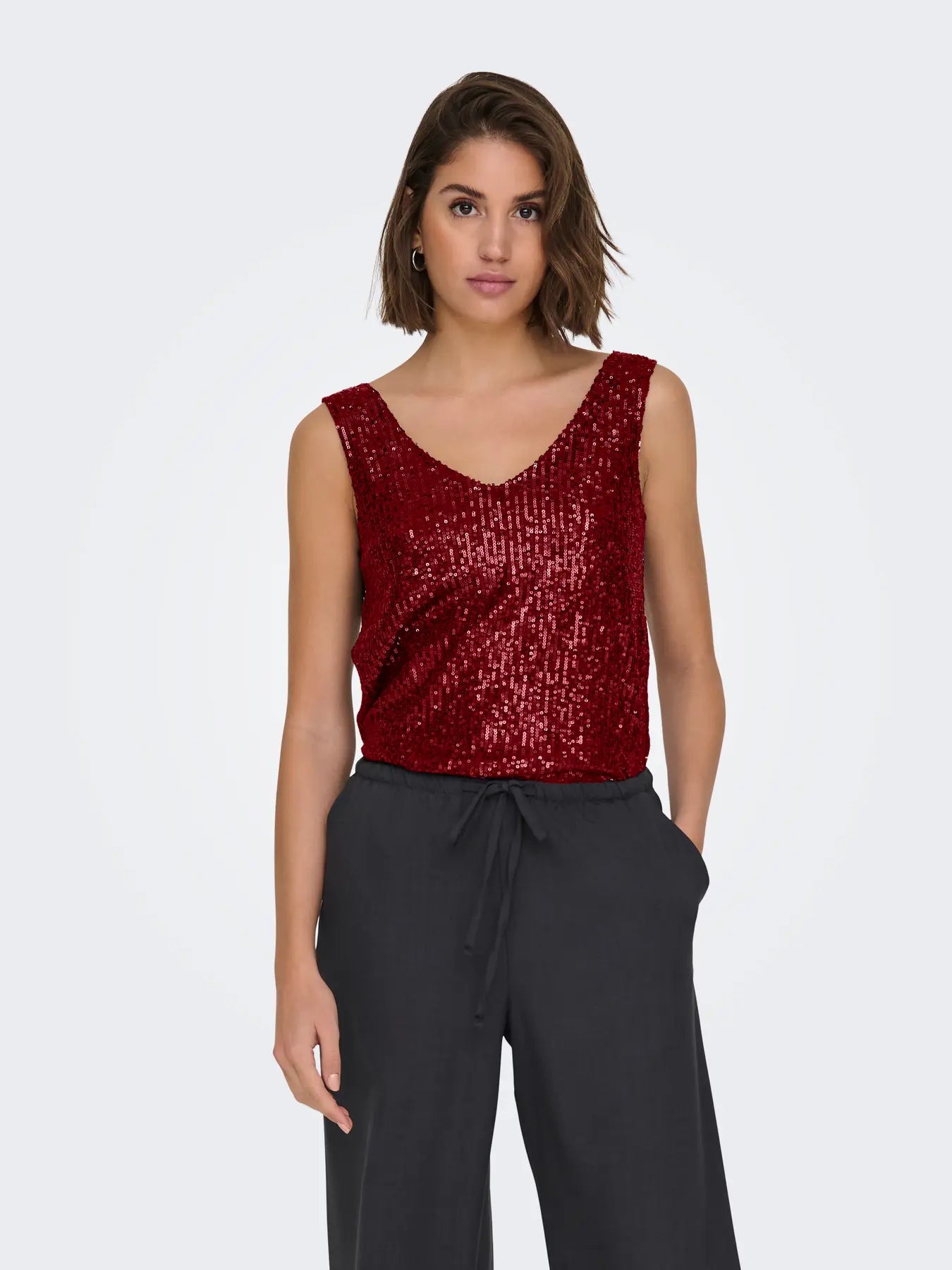 Lana Sequin Tank-Wine-Only