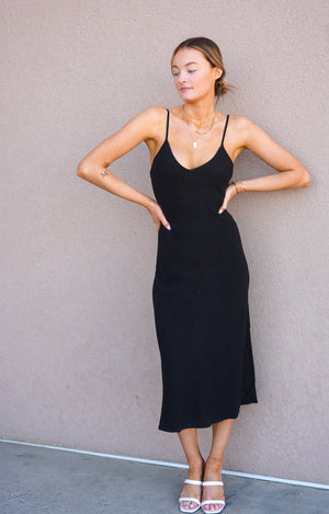 Layla Slip Dress- Black- Rd Style