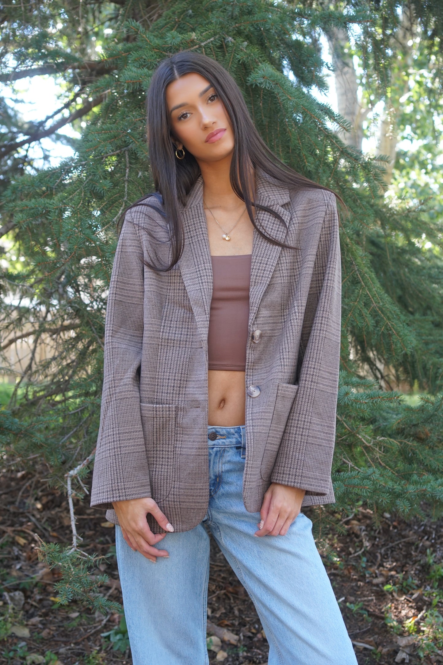 Sapphira Tweed Blazer- Gentle Fawn
