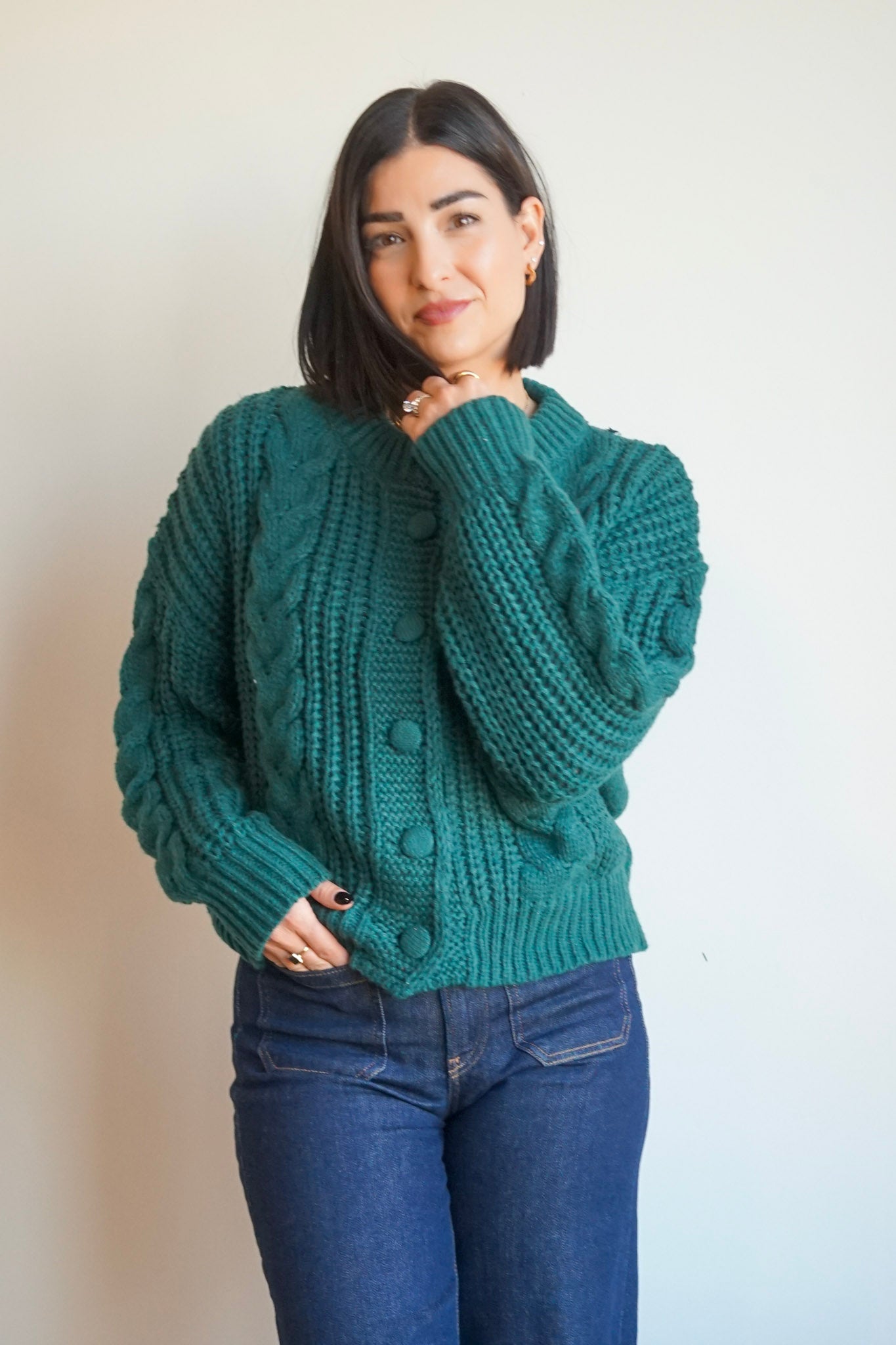 Candy Cane Cardi-Pine-Shop Teach