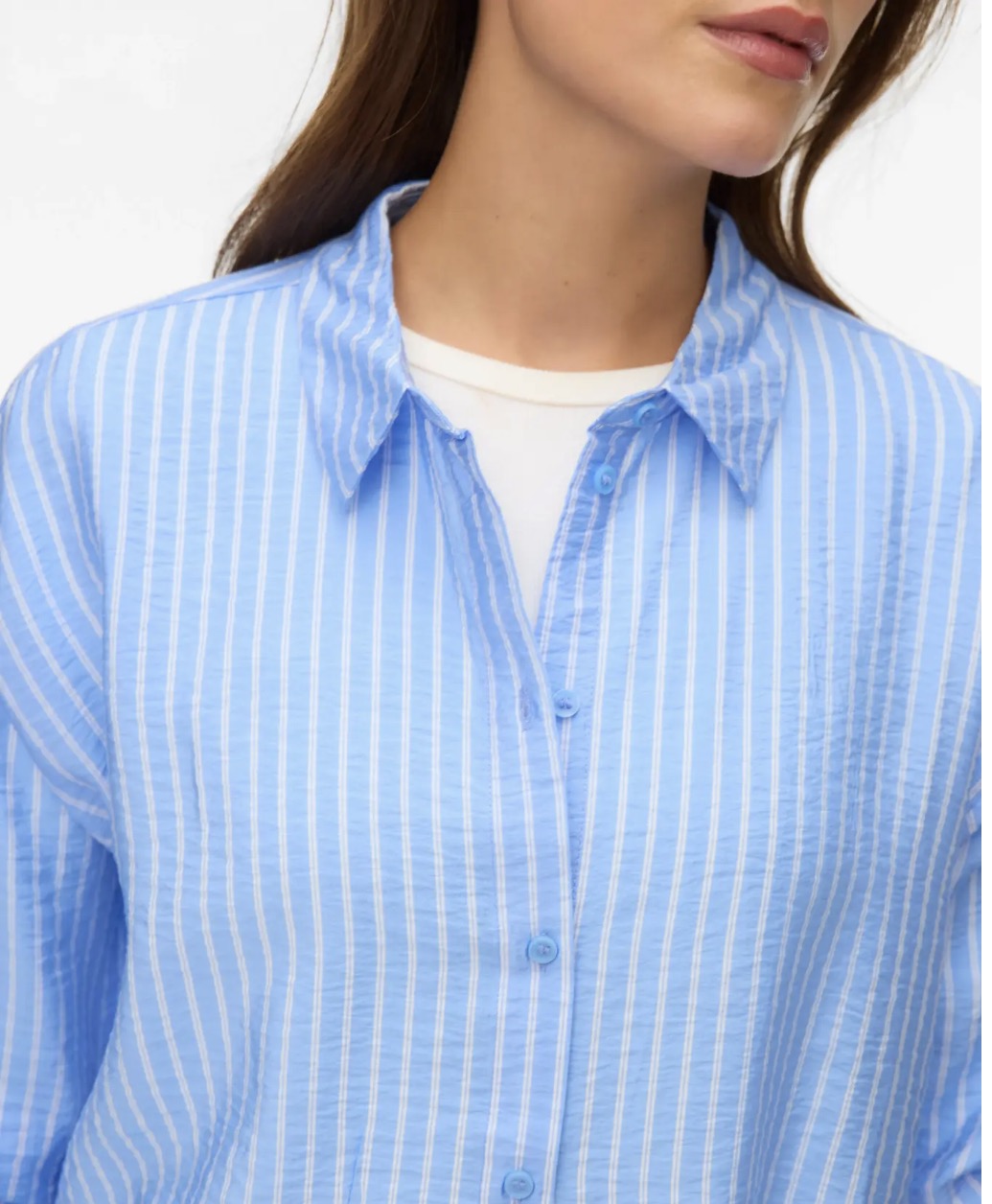 Kaja Striped Shirt-Blue-Vero Moda - Uforia Muse