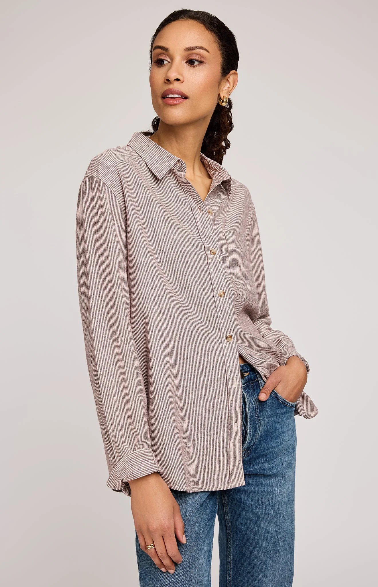 Arabella Stripe Shirt- Gentle Fawn