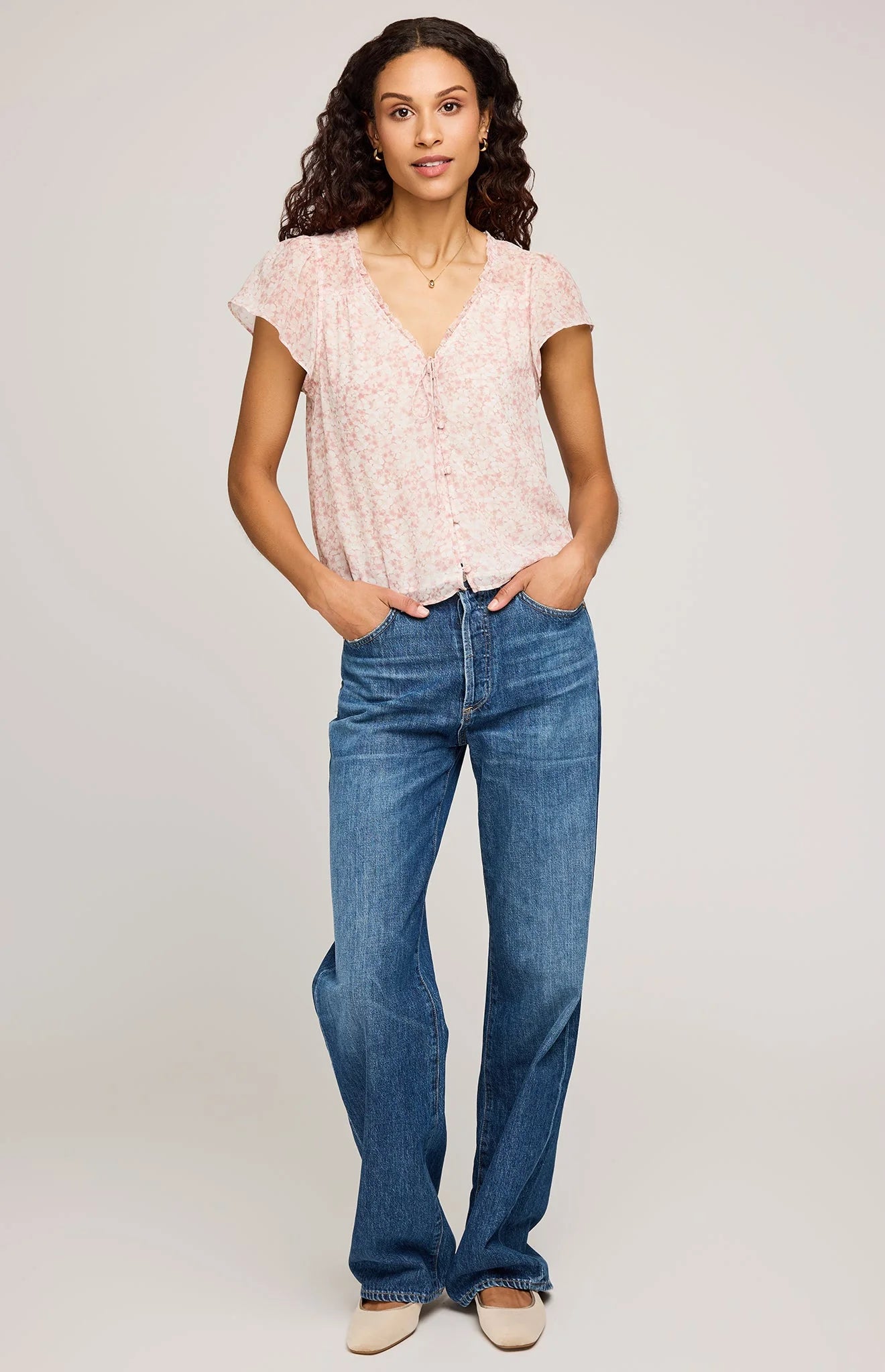 Carlotta Blouse- Floral- Gentle Fawn