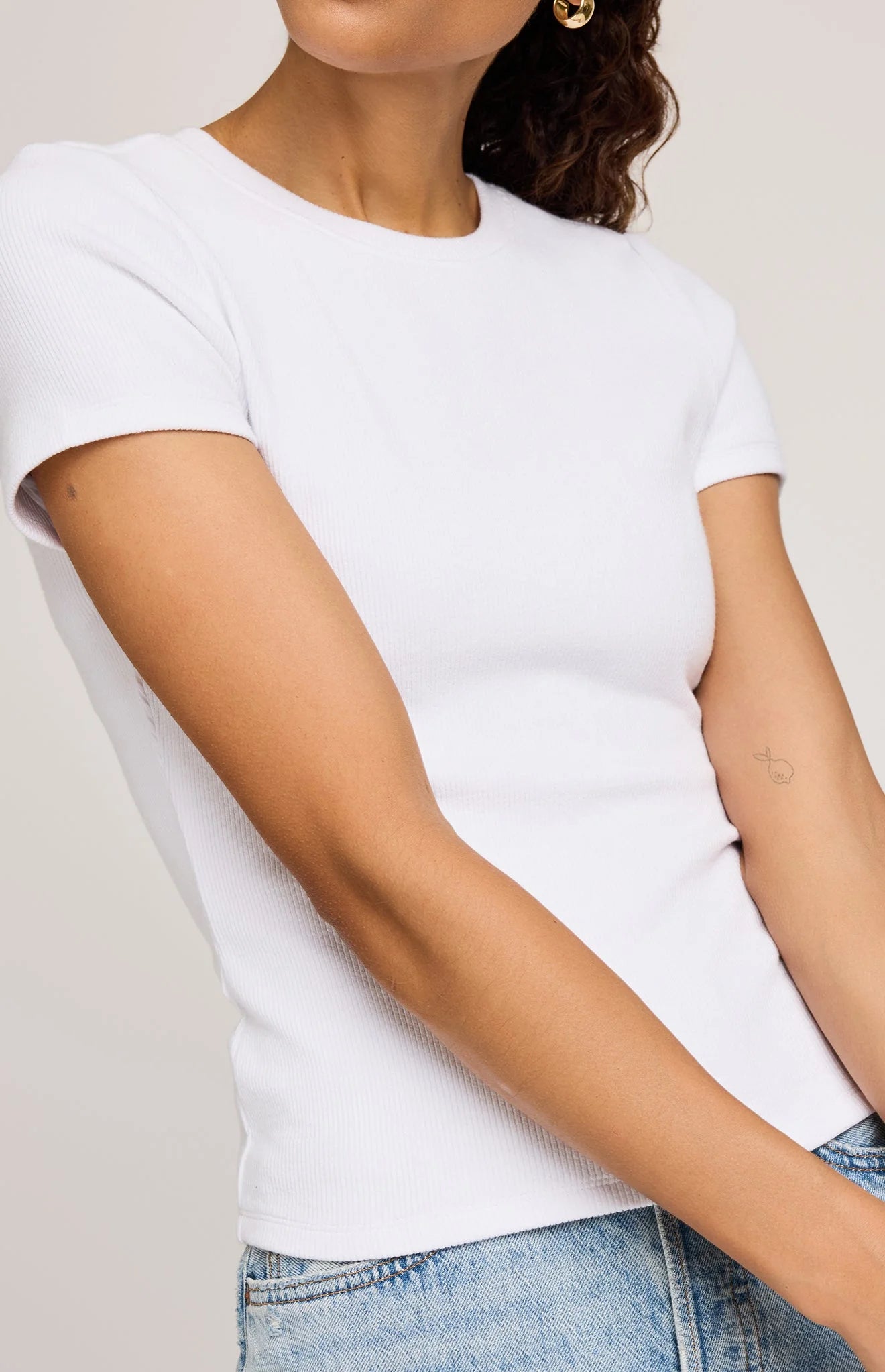 Tate Ribbed Tee-Gentle Fawn