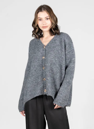 Oversized Cardi-Grey