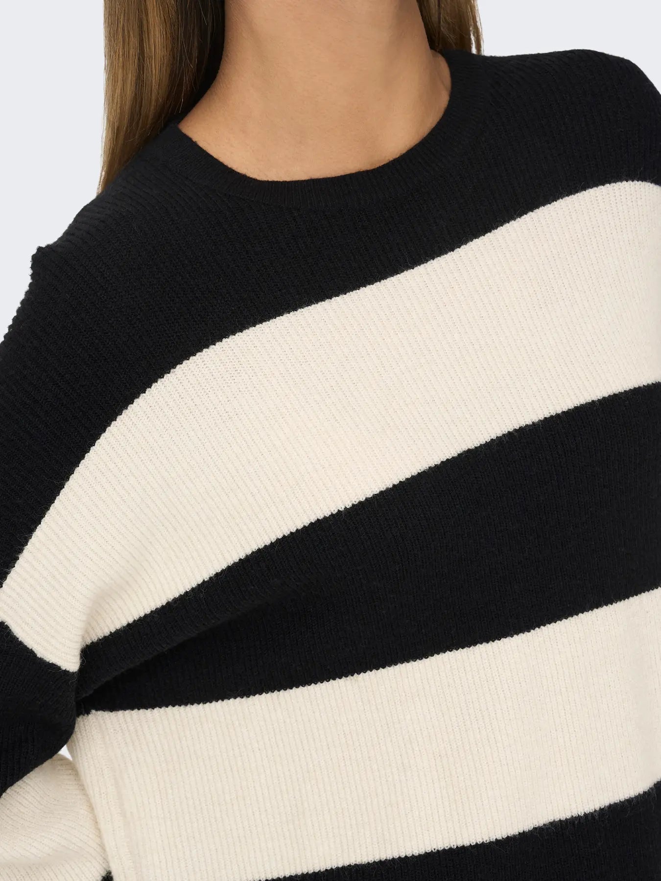 Atia Stripe Pullover-BLK-Only