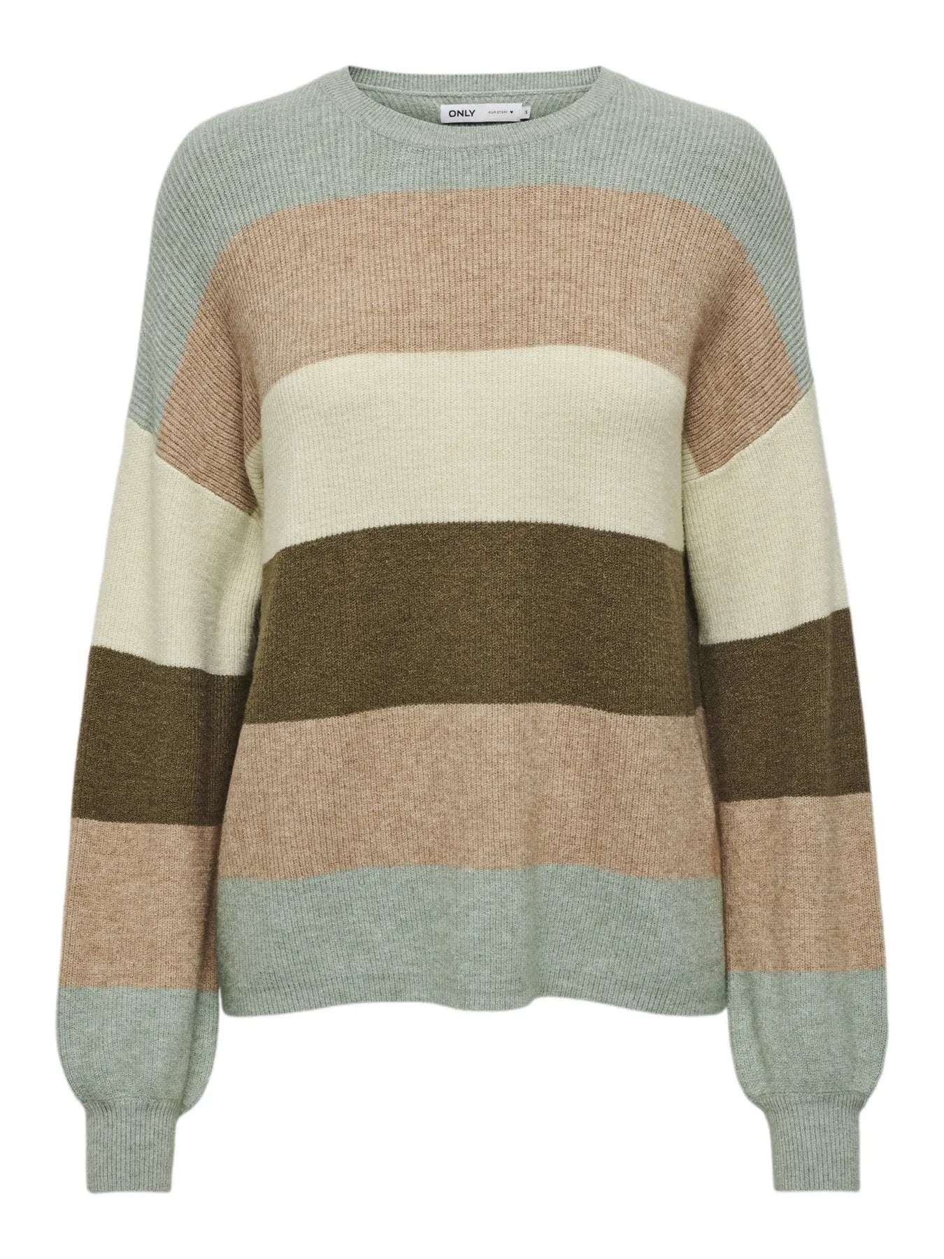 Atia Stripe Pullover-Moss-Only