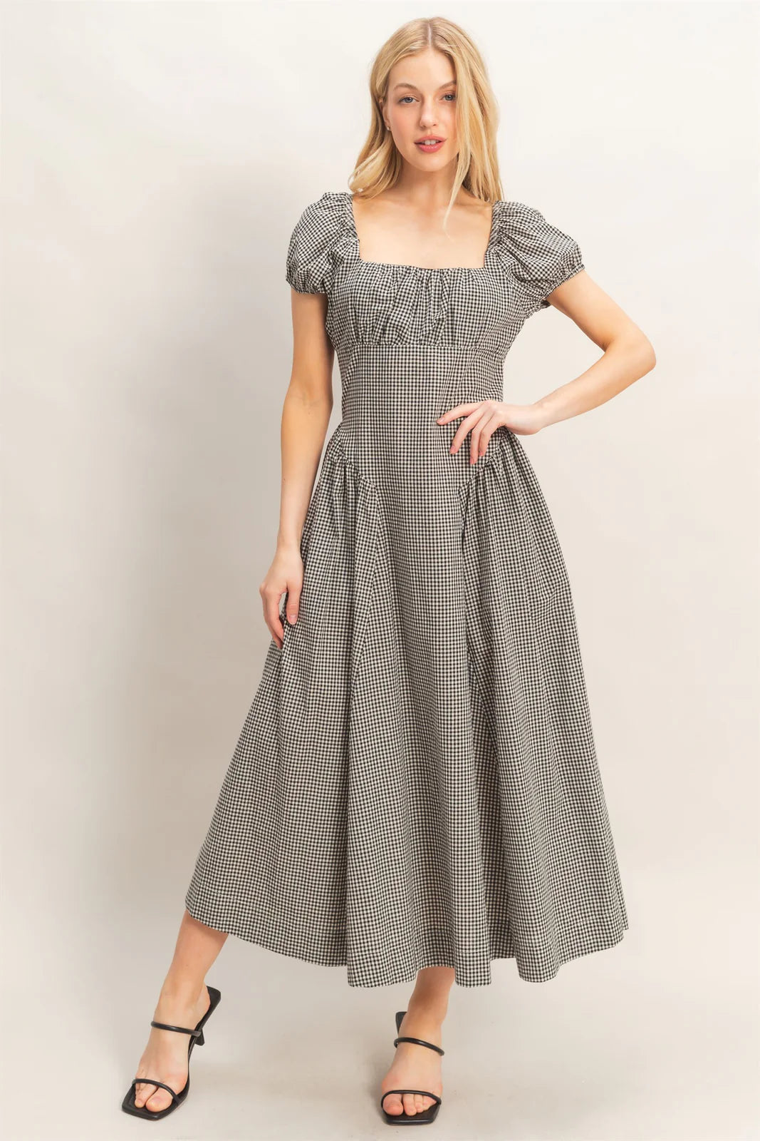 Gingham Maxi Dress - Uforia Muse