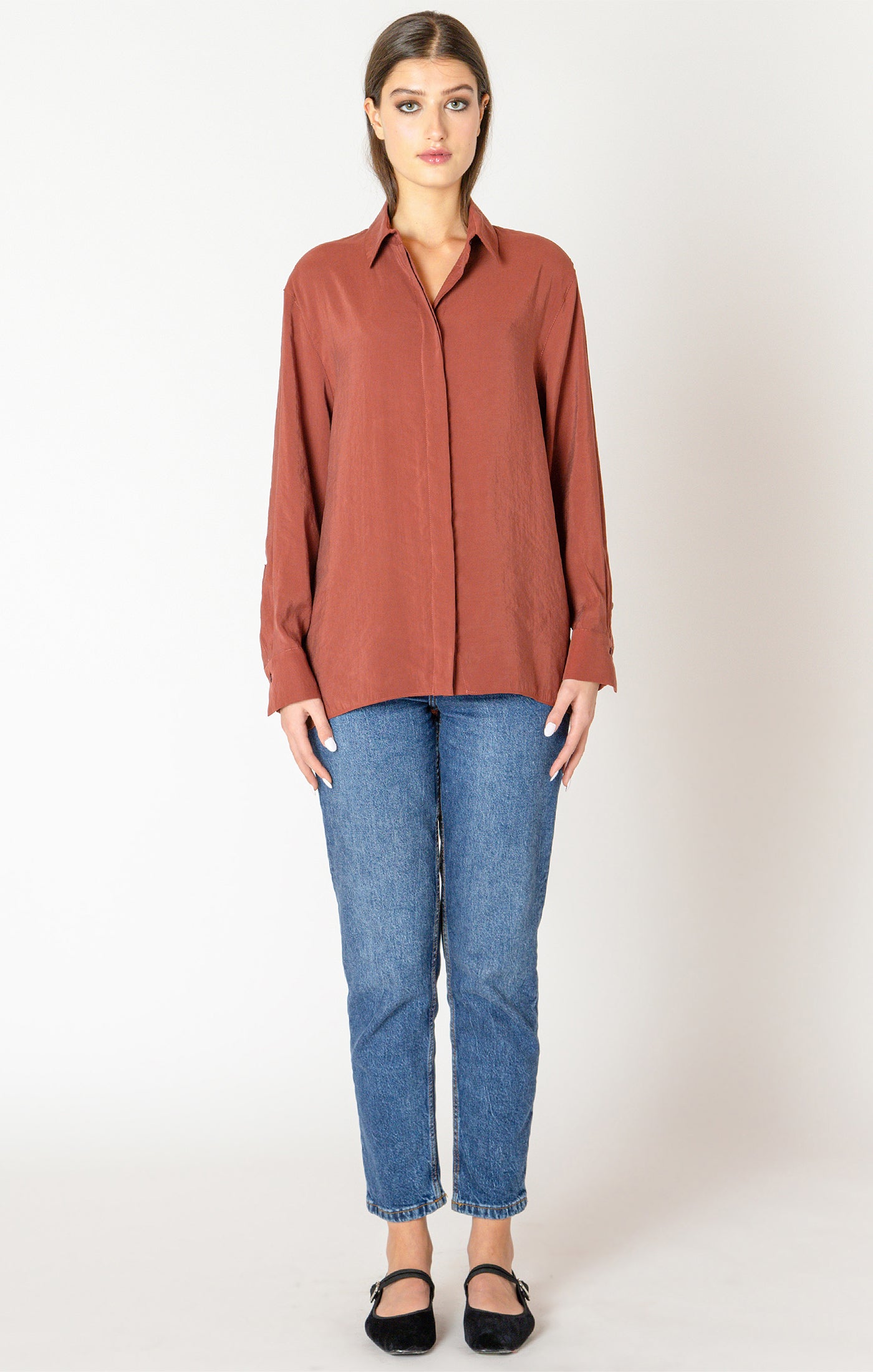 Terracotta Blouse-Black Tape