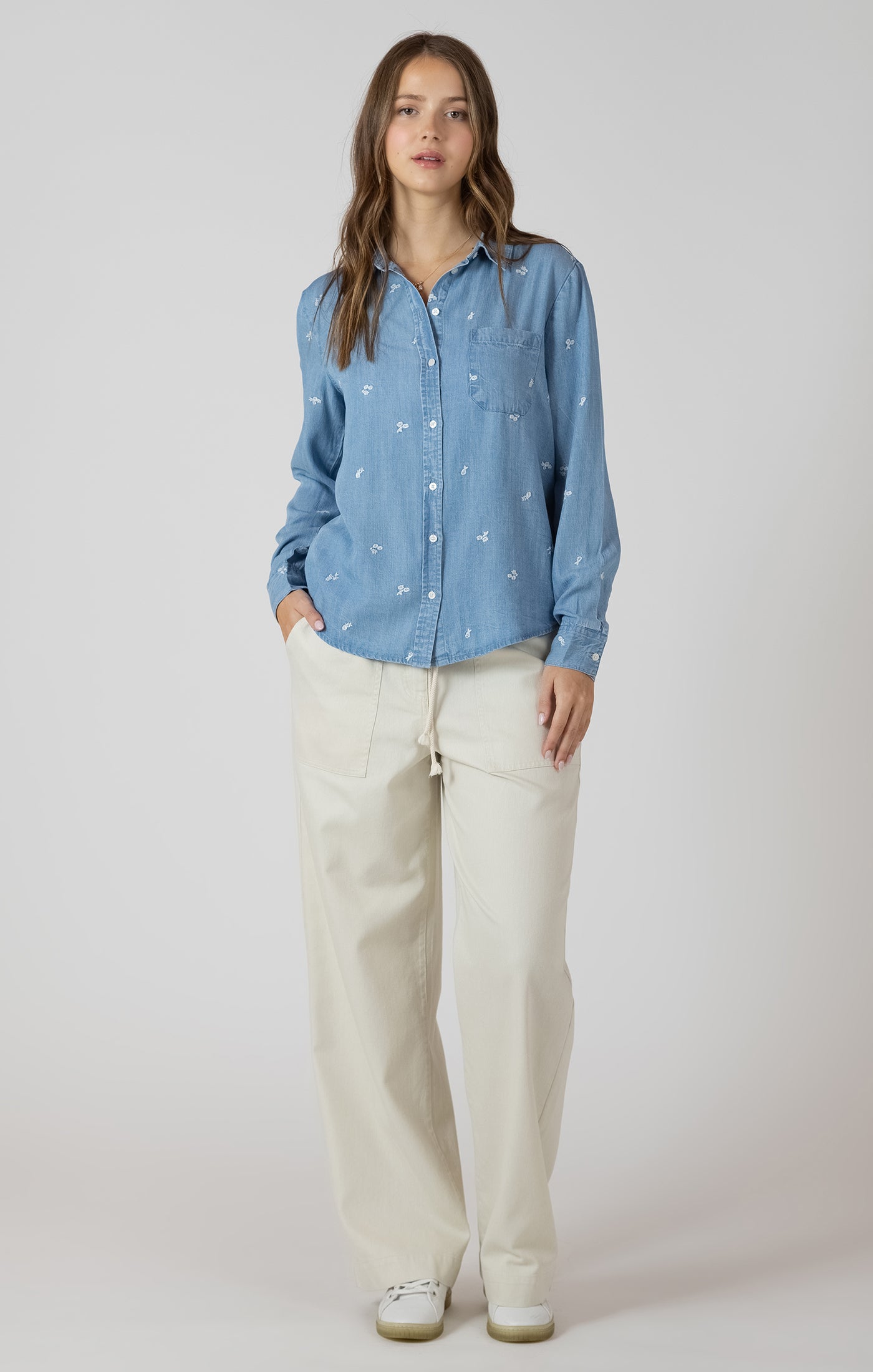 Andrea Flower Tencel Shirt-Dex