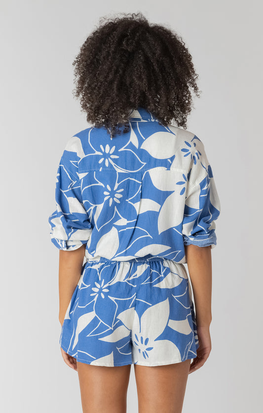 Azure Floral Shirt- Room 34 - Uforia Muse