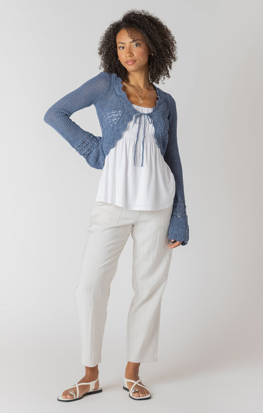 Kimberly Crochet Cardi-Blue or Cream- Room 34 - Uforia Muse