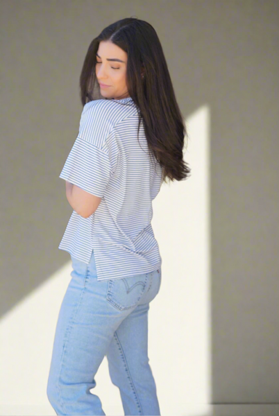 Mazzy Striped Tee- Shop Teach - Uforia Muse 