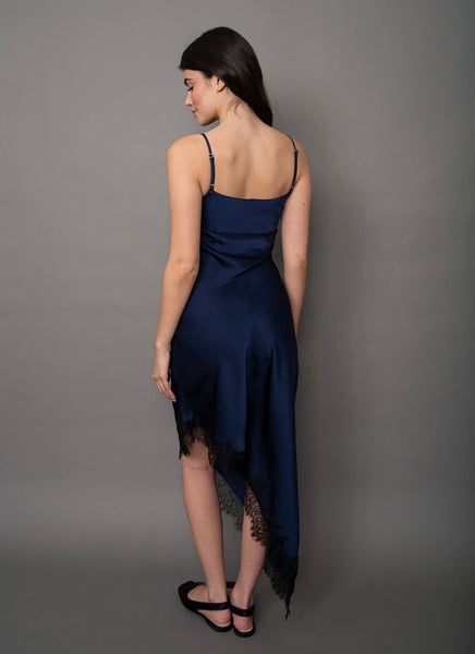 Colette Satin Dress- Navy-Rd Style - Uforia Muse 