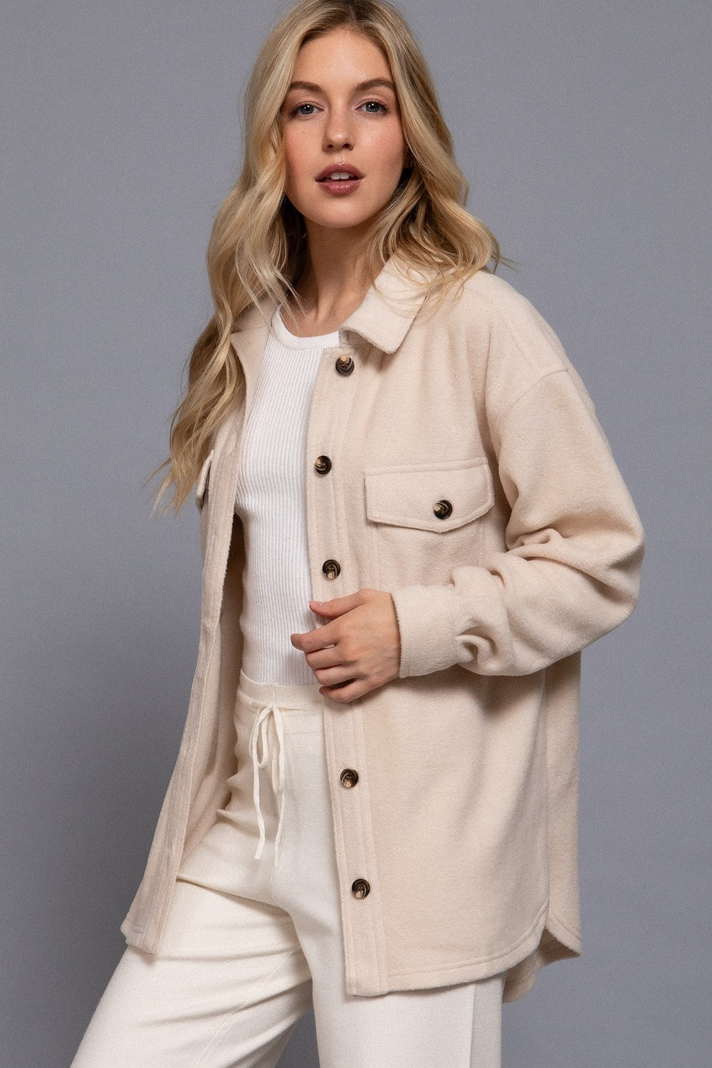 Allison Fleece Shacket-2 Colours