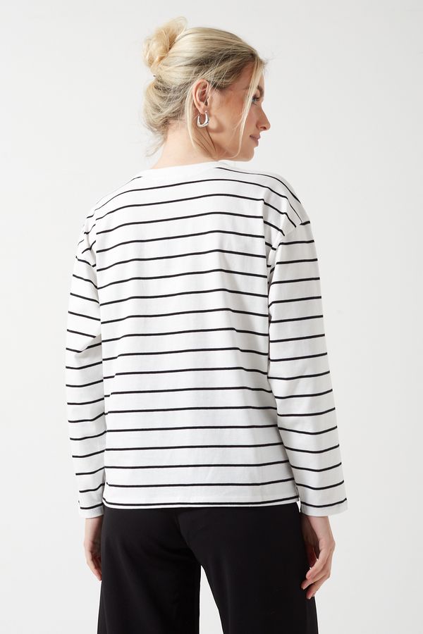 Laura L/S Boxy Stripe Top - ONLY