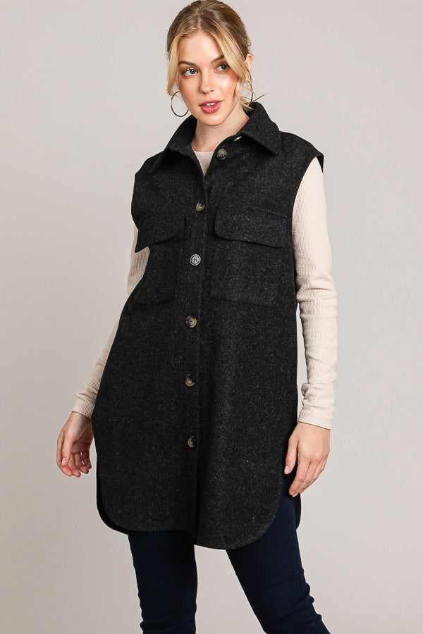 Collegiate Vest-Charcoal