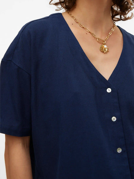 Mymilio Button Top-Navy-Vero Moda - Uforia Muse 