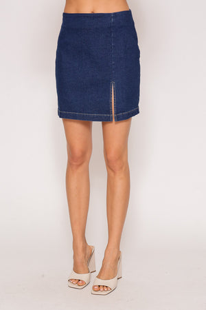 Rodeo Nights Denim Skirt - Dark Denim