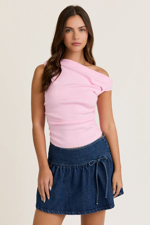 Asymmetric Sweater Top- Pink