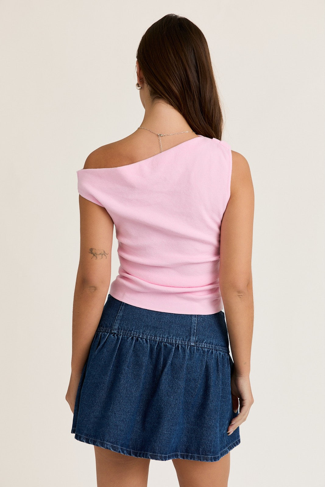 Asymmetric Sweater Top- Pink