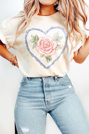 Rose & Heart Graphic Tee