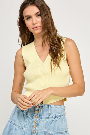 Dinna Vest Top -Yellow