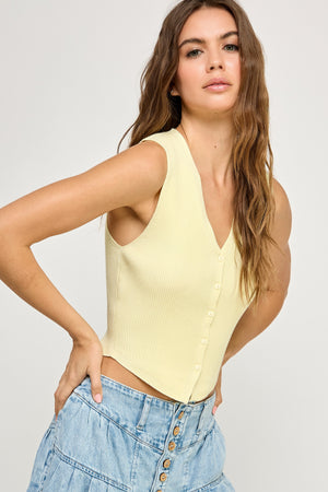 Dinna Vest Top -Yellow