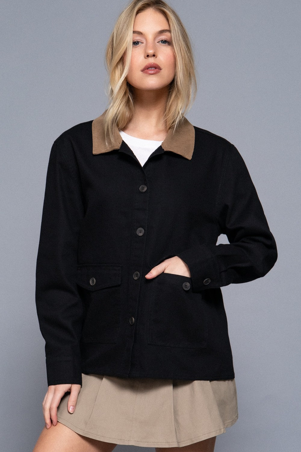Hallie Barn Jacket-BLK