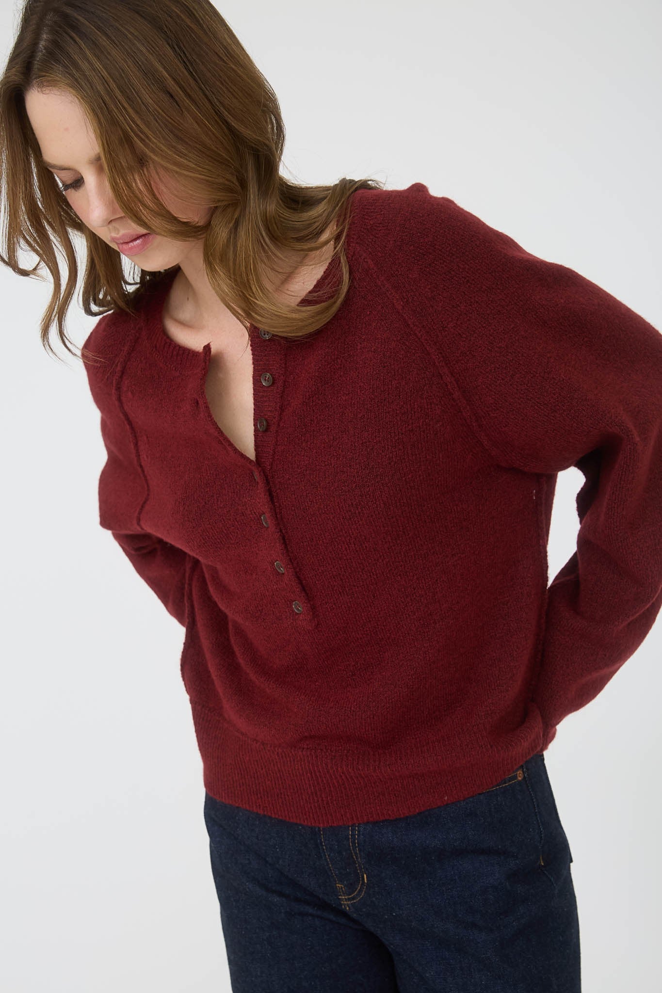 Bordeaux Henley Sweater