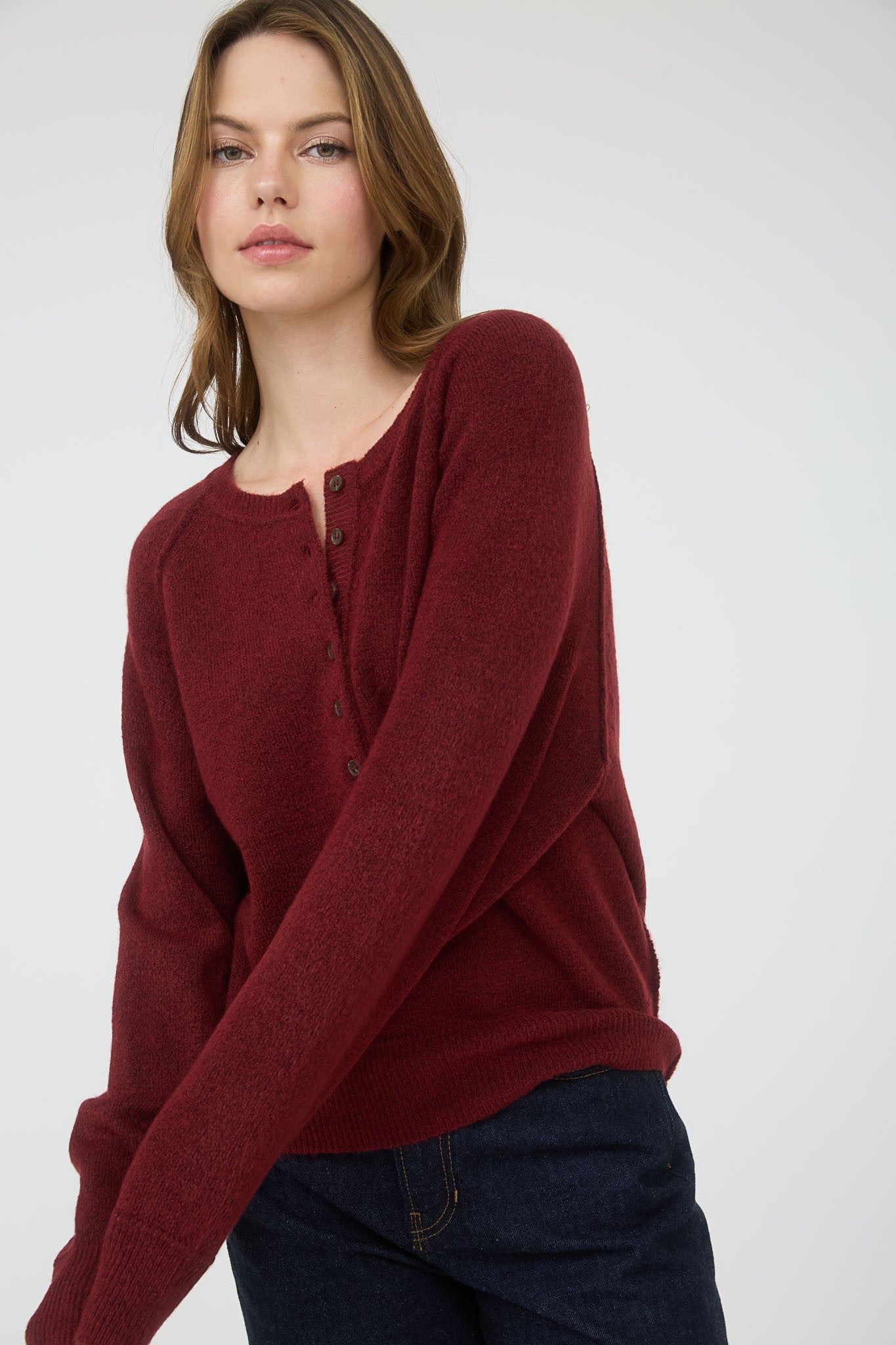 Bordeaux Henley Sweater