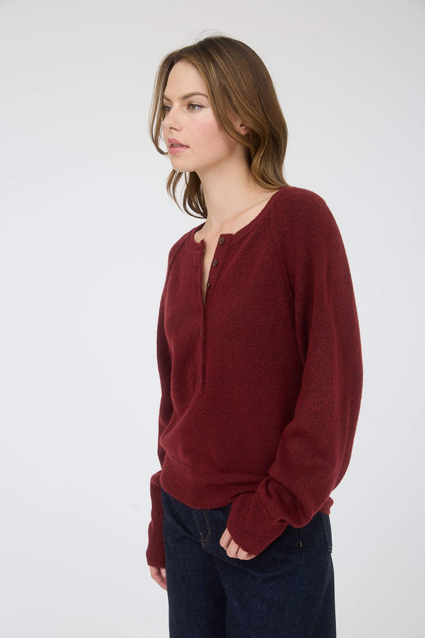 Bordeaux Henley Sweater