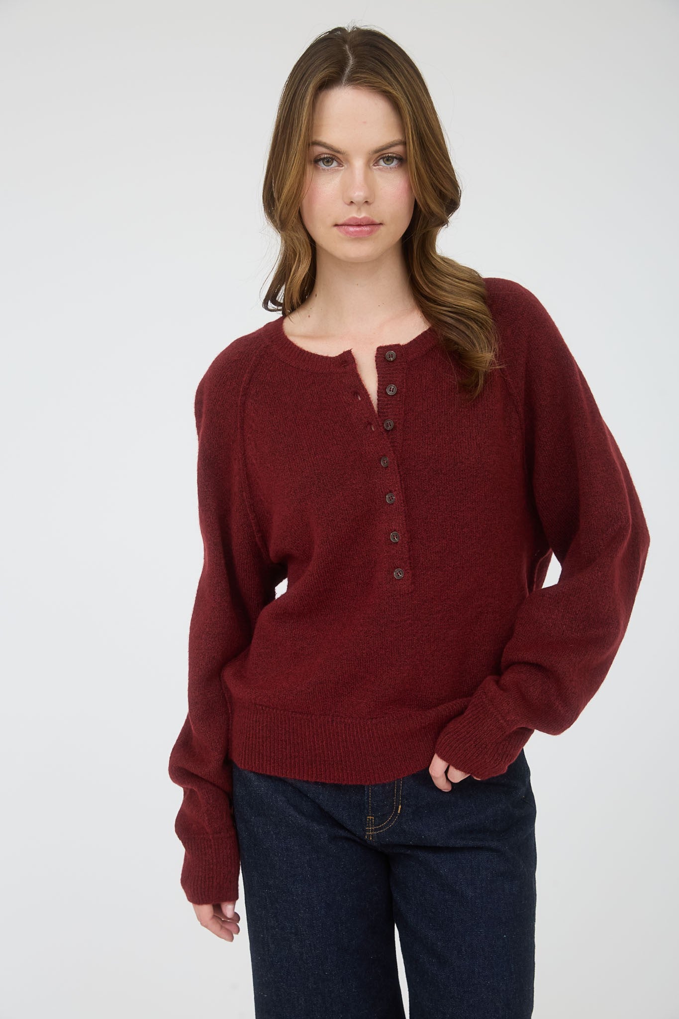 Bordeaux Henley Sweater