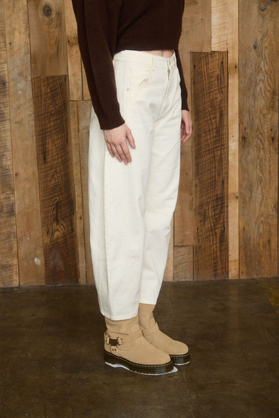Soho Ecru Cropped Barrel Pant