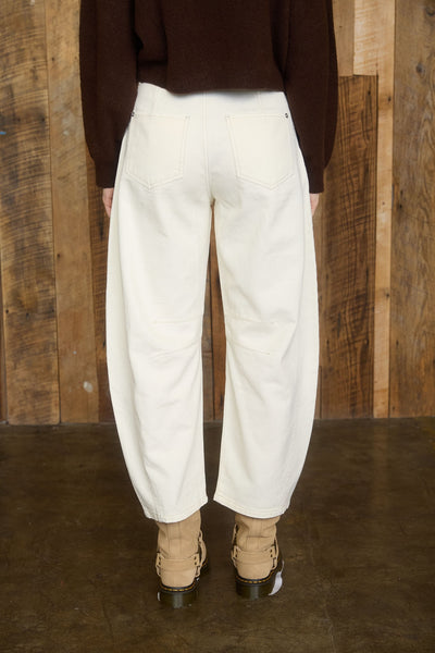 Soho Ecru Cropped Barrel Pant