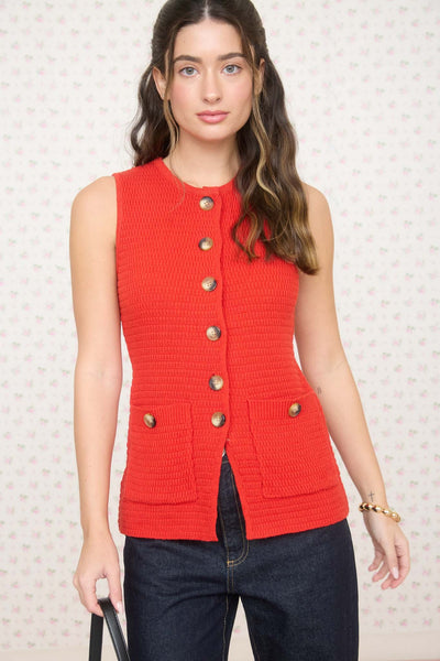 Garnet Buttoned Vest - Uforia Muse 