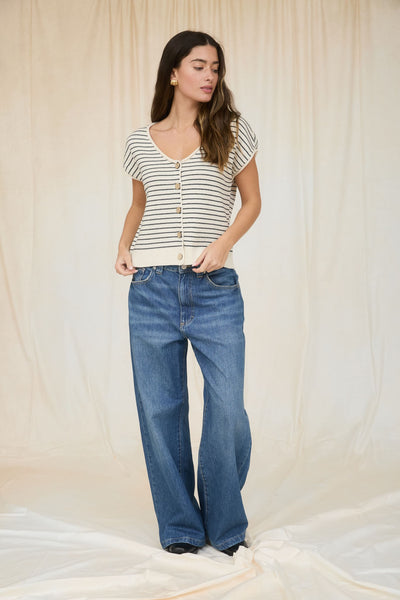 Kera Pinstripe Knit Top - Uforia Muse 