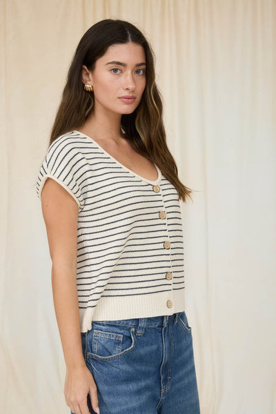 Kera Pinstripe Knit Top - Uforia Muse 