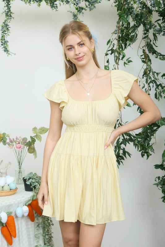 Calee Dress- Butter - Uforia Muse 