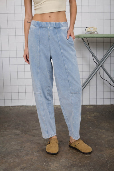 Metro Acid Washed Knit Denim Jogger