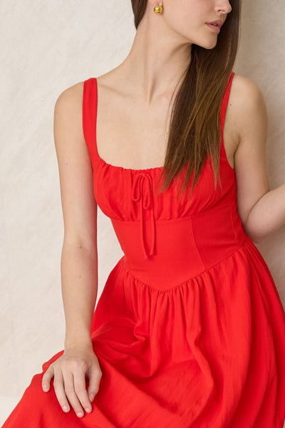 Genevieve Dress-Red - Uforia Muse 
