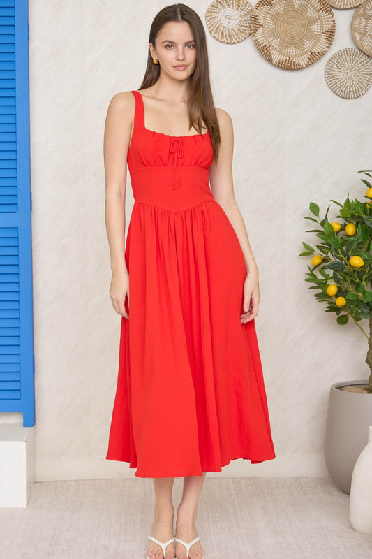 Genevieve Dress-Red - Uforia Muse 