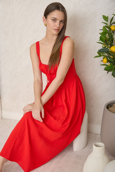 Genevieve Dress-Red - Uforia Muse 