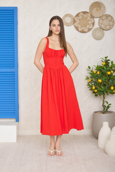 Genevieve Dress-Red - Uforia Muse 