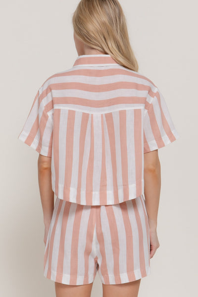 Bold Stripe Short-Pink or Navy!
