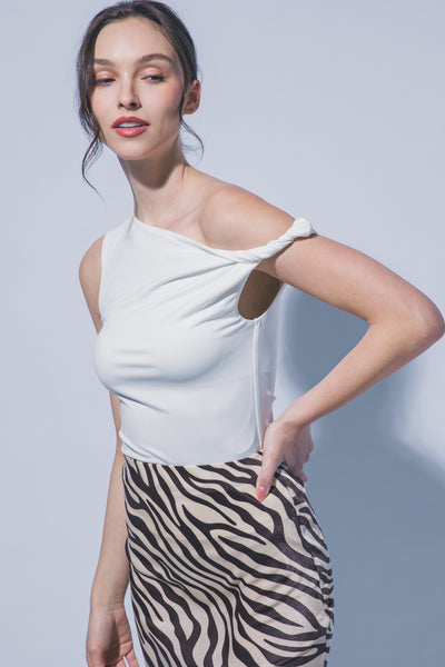 Becca Asymmetric Top-Ivory - Uforia Muse 