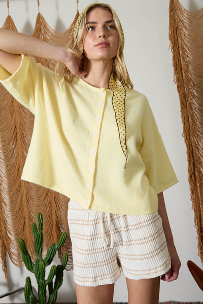 Sunshine Knit Boxy Cardi