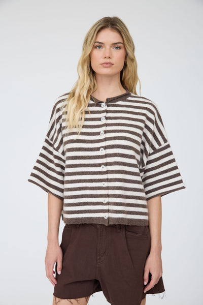 Georgia Stripe Short Sleeve Cardi